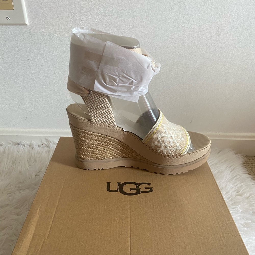 UGG Women’s Beige Wedge Sandals